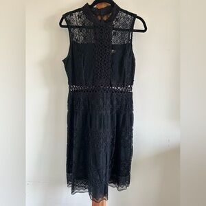 Just Me Black Lace Backless Dress